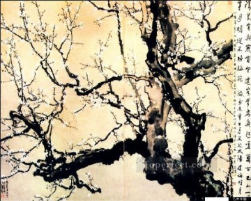 Xu Beihong Ju Peon Painting - Xu Beihong white plum blossom old China ink